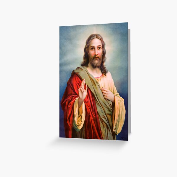 Jesus Blessing Religion Love Christ Catholic Christian Greeting Card