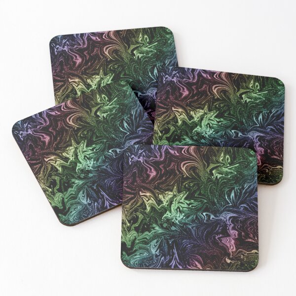 Item preview, Glinting Sparkles Marbled Swirl Rainbow Black designed and sold by nimreninmu.