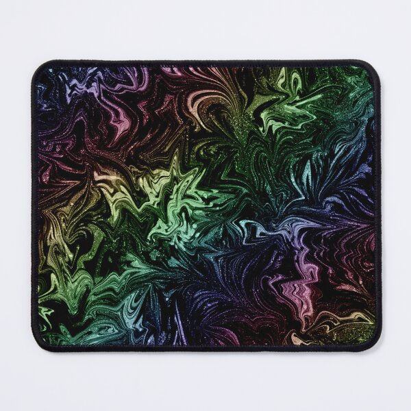 Item preview, Glinting Sparkles Marbled Swirl Rainbow Black designed and sold by nimreninmu.