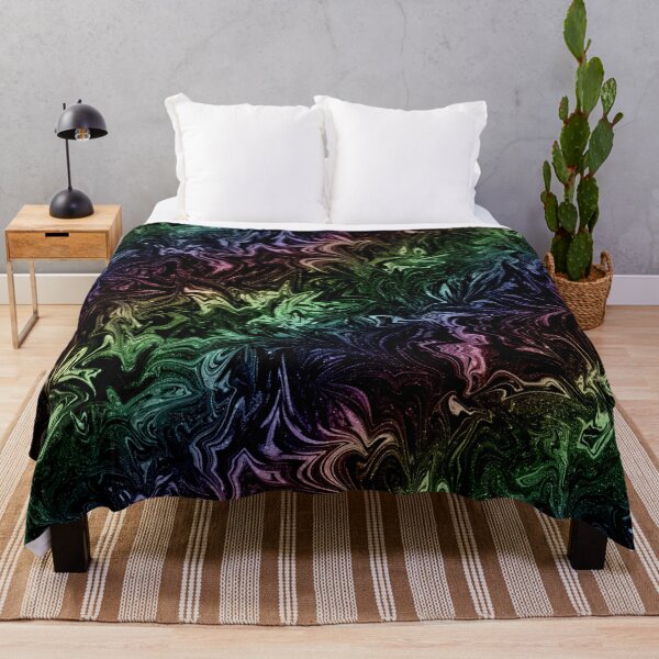 Item preview, Glinting Sparkles Marbled Swirl Rainbow Black designed and sold by nimreninmu.
