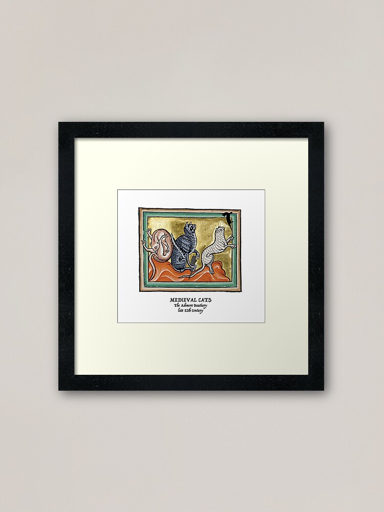 Thumbnail 2 of 7, Framed Art Print, Medieval Cats - being cats designed and sold by ebrawne.