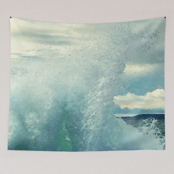 Item preview, Big Wave Blue White designed and sold by nnprintdesign.