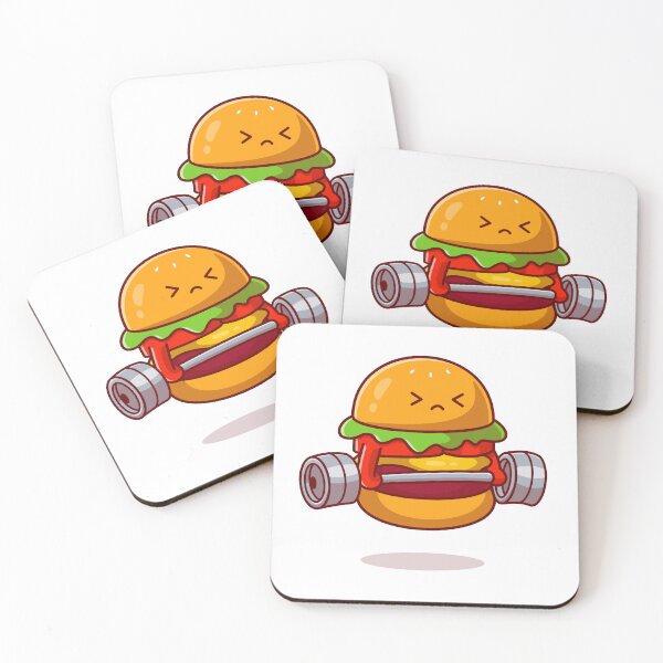 Item preview, Cute burger lifting barbell cartoon designed and sold by Anvin Peeter.