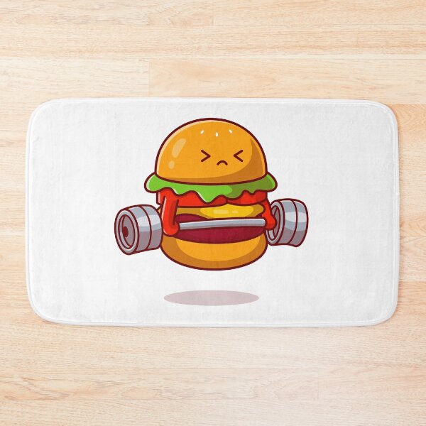 Item preview, Cute burger lifting barbell cartoon designed and sold by Anvin Peeter.