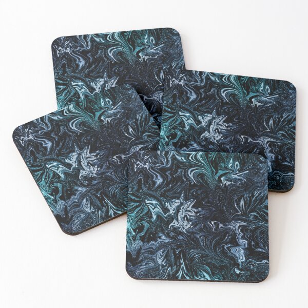 Item preview, Glinting Sparkles Marbled Swirl Blue and Black designed and sold by nimreninmu.