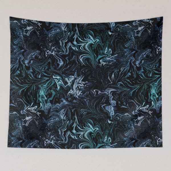 Item preview, Glinting Sparkles Marbled Swirl Blue and Black designed and sold by nimreninmu.
