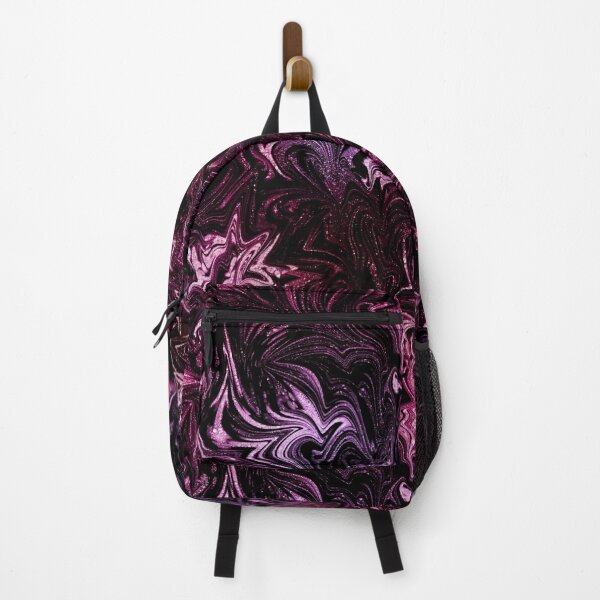 Item preview, Hot Pink and Black Sparkling Abstract Marbled Swirls designed and sold by nimreninmu.