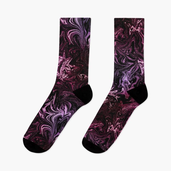 Item preview, Hot Pink and Black Sparkling Abstract Marbled Swirls designed and sold by nimreninmu.