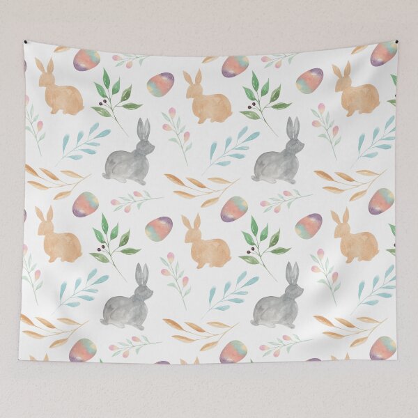 Item preview, Watercolor Easter Bunny & Eggs designed and sold by elleinadesigns.
