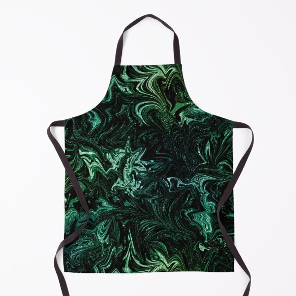 Item preview, Green and Black Glinting Abstract Fluid Marble Swirls designed and sold by nimreninmu.