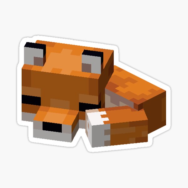 Item preview, Sleepy Minecraft Fox designed and sold by LowBrowContent.
