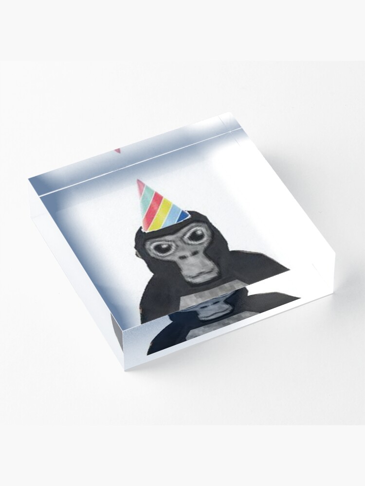 Gorilla tag monkey with birthday hat  Bath Mat for Sale by KianRebec