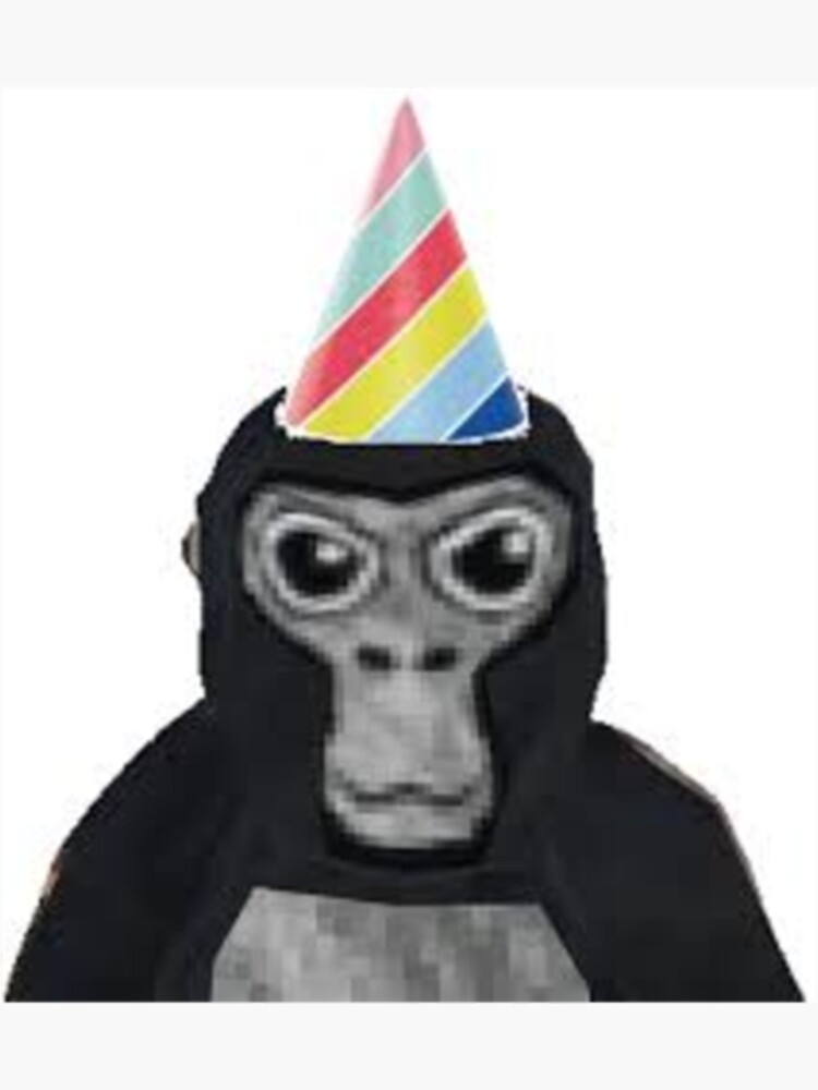 "Gorilla tag monkey with birthday hat " Sticker for Sale by KianRebec