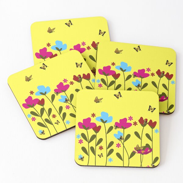 Artikelvorschau, Blumen, Bienen und Schmetterlinge, sonniges Gelb entworfen und verkauft von CreateShape.