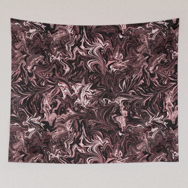 Item preview, Glittery Rose Gold and Black Abstract Marbled Swirls designed and sold by nimreninmu.