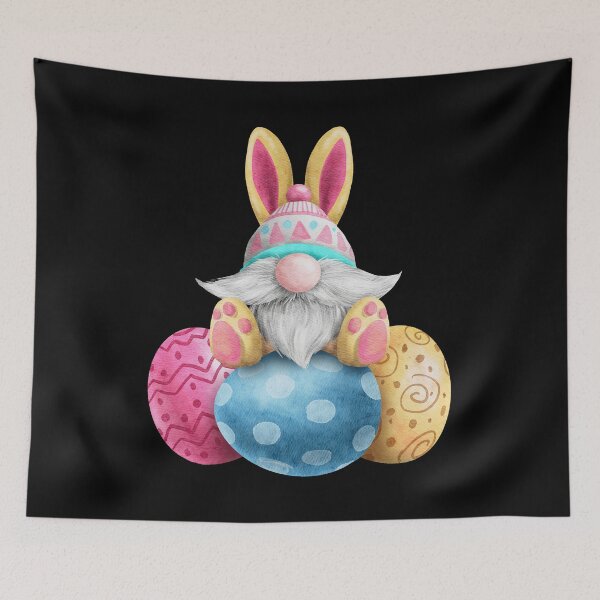 Item preview, Watercolor Easter Gnome on Eggs with Bunny Ears and Paws designed and sold by GrynszpanDezign.