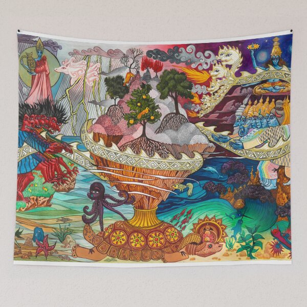 Item preview, ocean churning.Indian classical mythology Painting designed and sold by oDreams.