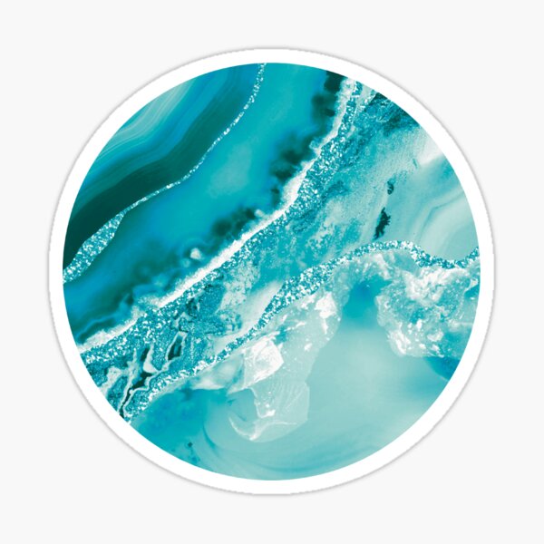 Item preview, Aqua And Teal Agate Geode Slice designed and sold by Lucky-Town-Art.