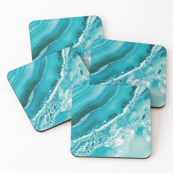 Item preview, Aqua And Teal Agate Geode Slice designed and sold by Lucky-Town-Art.