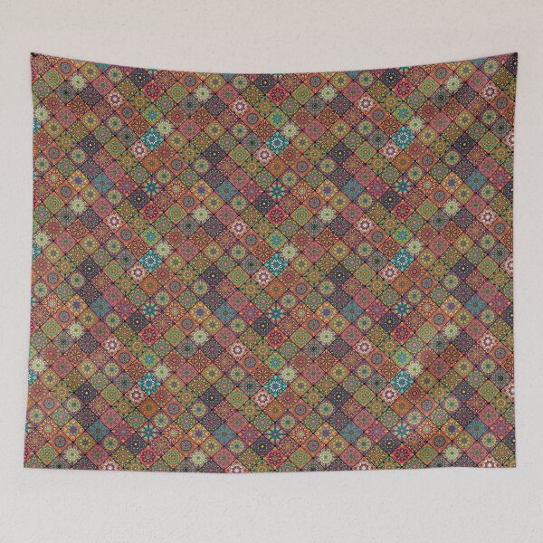 Item preview, Vintage patchwork with floral mandala elements designed and sold by Somberlain.
