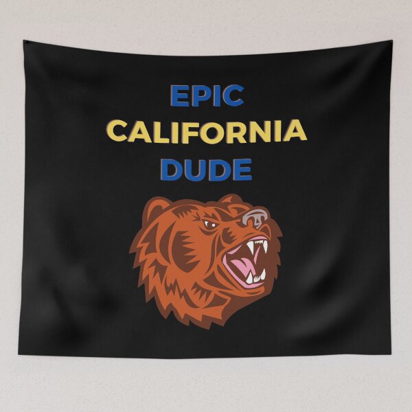Item preview, Epic California Dude - blue yellow gold state bear designed and sold by Lu &  Partners.