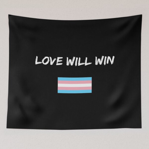 Item preview, Transgender Pride Flag Love Will Win Inspirational Saying Classic . designed and sold by rohnerxulesh.