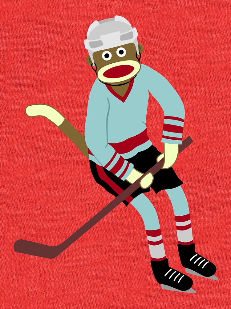 "Sock Monkey Hockey Player" Tshirt by pounddesigns Redbubble