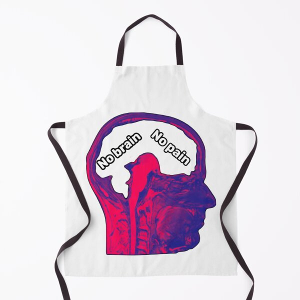 Item preview, an mri-drawn head shot with the inscription "no brain, not pain" instead of brains designed and sold by DanaIrik.