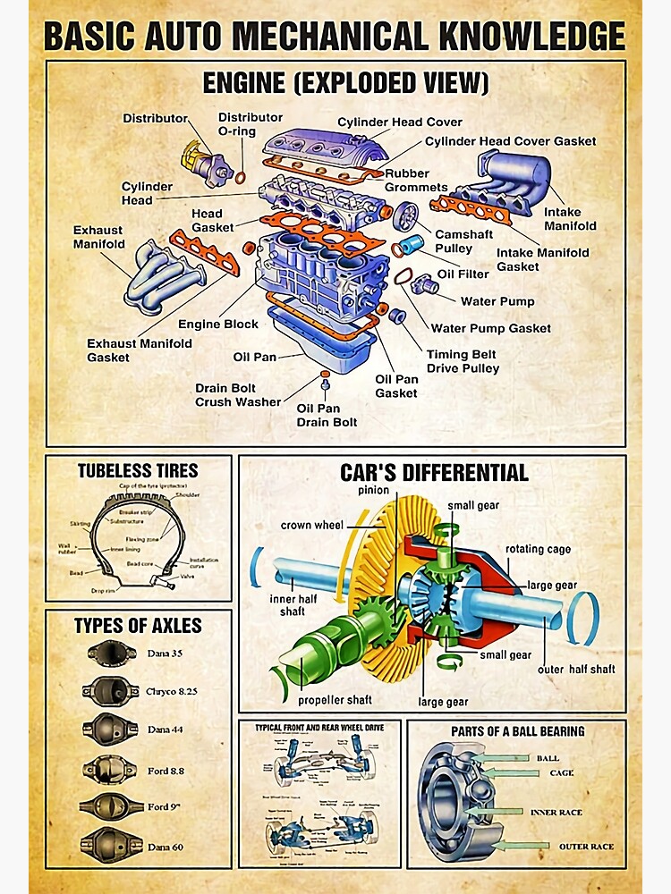 "Basic Auto Mechanical Knowledge" Poster for Sale by LisaGaillard