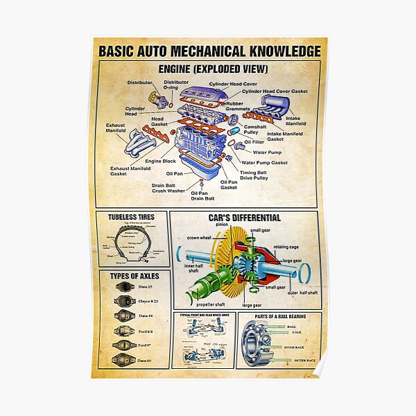 "Basic Auto Mechanical Knowledge" Poster for Sale by LisaGaillard