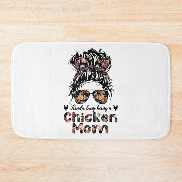 Item preview, Kinda Busy Being A Chicken Mom Messy Bun Floral designed and sold by davetmccall.