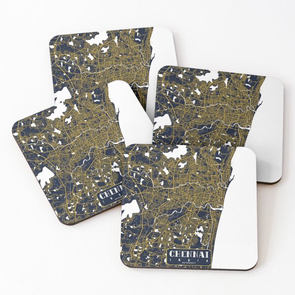 Item preview, Chennai City Map of India - Gold Art Deco designed and sold by deMAP.