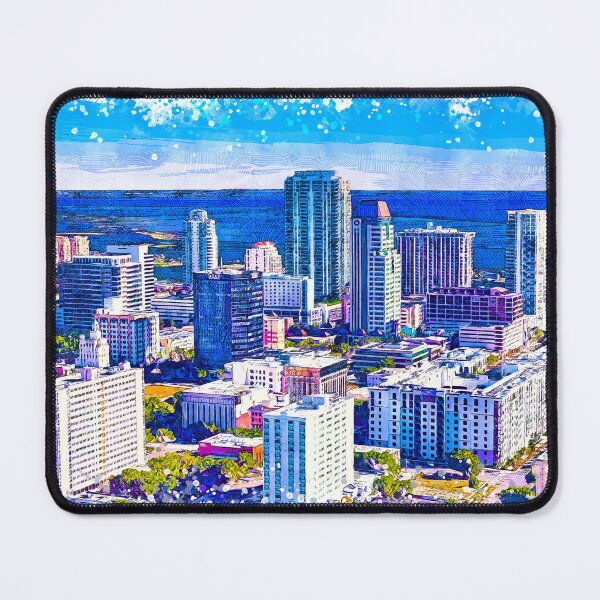 Item preview, Downtown St. Petersburg, Florida - sketch painting designed and sold by NickoPrints.