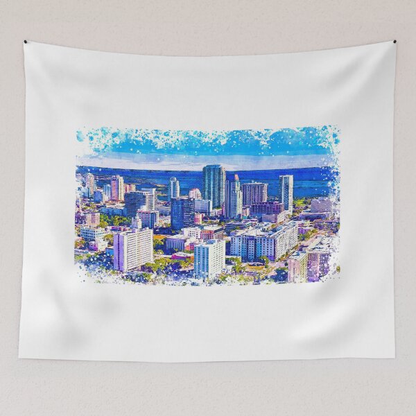 Item preview, Downtown St. Petersburg, Florida - sketch painting designed and sold by NickoPrints.