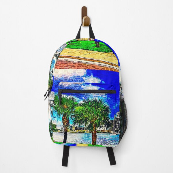 Item preview, South Yacht Basin and downtown St. Petersburg, Florida - impressionist painting designed and sold by NickoPrints.