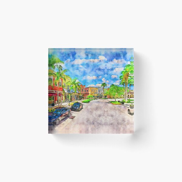 Item preview, Tradition Square in Port St. Lucie, Florida - pen and watercolor designed and sold by NickoPrints.