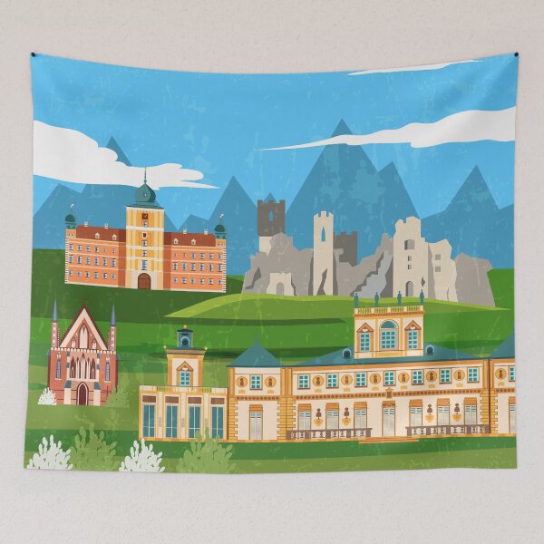 Item preview, Poland - Retro travel minimalist poster designed and sold by GreekTavern1979.