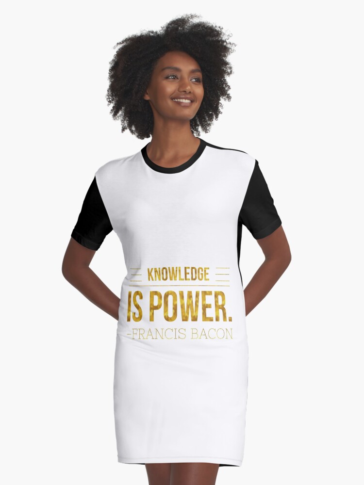 Knowledge Is Power Francis Bacon Inspirational Gold Faux Foil