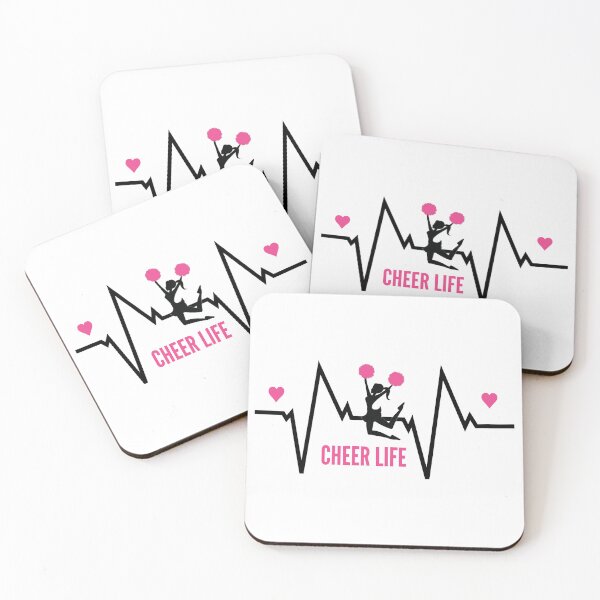 Item preview, Cheer life cheerleader silhouette heartbeat line designed and sold by portrait4you.