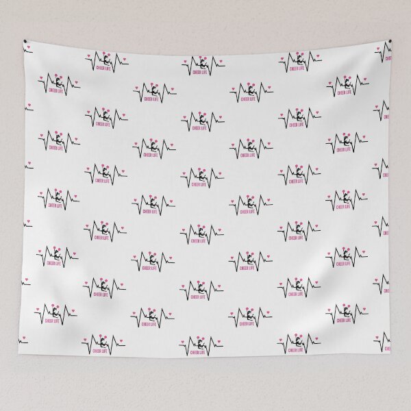 Item preview, Cheer life cheerleader silhouette heartbeat line designed and sold by portrait4you.