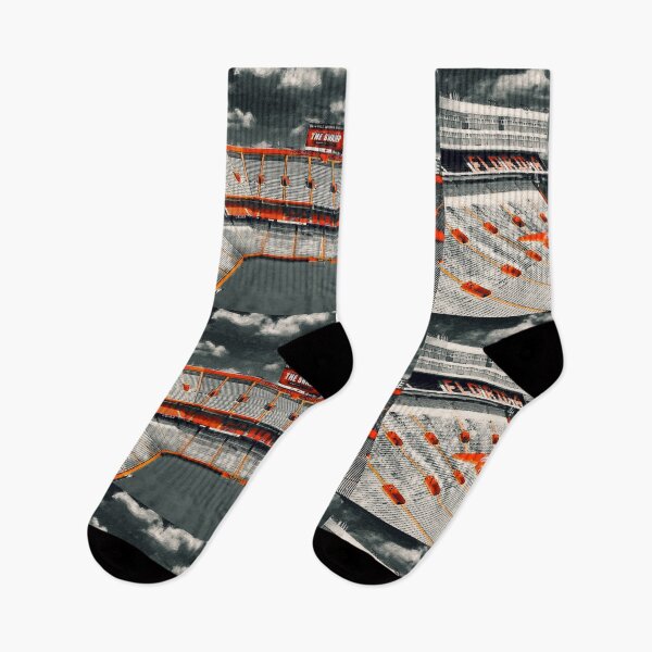 Item preview, Ben Hill Griffin Stadium in black and white with orange isolated designed and sold by NickoPrints.