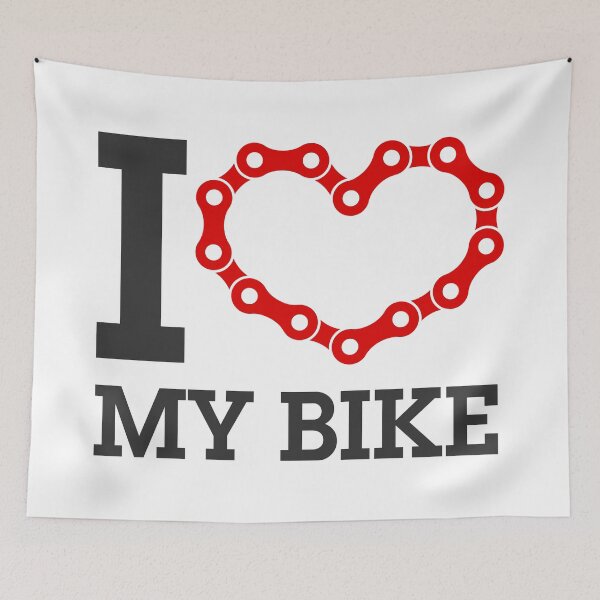 Item preview, I Love My Bike - Cycling Lover Chain Heart designed and sold by johnthecyclist.