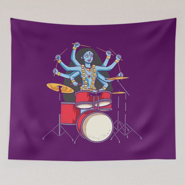 Item preview, Kali Goddess Playing Drums Drummer Band designed and sold by SalimaYoshido.