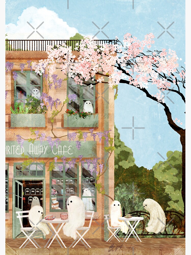 Thumbnail 3 of 3, Sticker, Ghost cafe designed and sold by katherineblower.