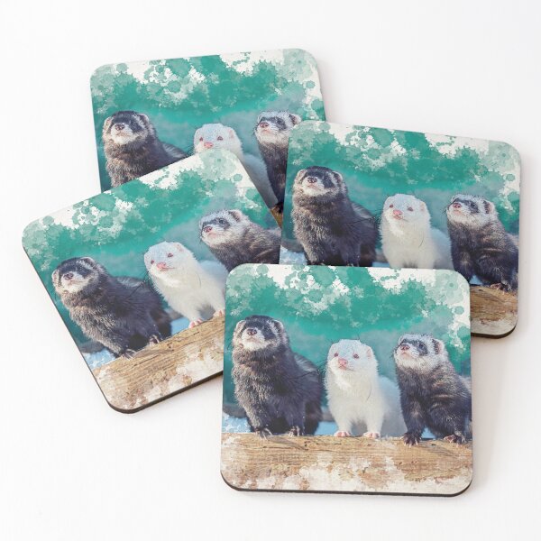 Item preview, Three Ferrets Digital Watercolour designed and sold by PurpleBluesPets.