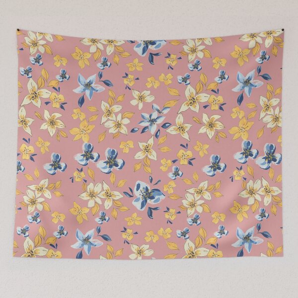 Item preview, White and Blue Autumn Flowers  designed and sold by Eve :).