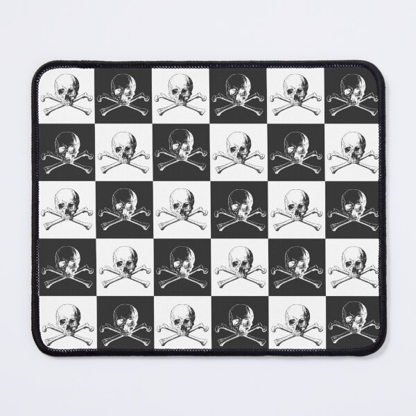Item preview, Skull and Crossbones Black and White alternating pattern designed and sold by BearCaveDesigns.