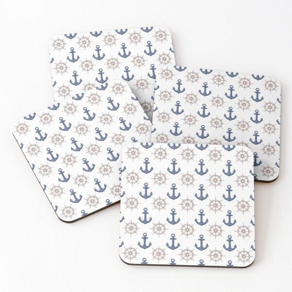 Item preview, White Classic Nautical Summer Anchor Pattern designed and sold by CynthiaGraphics.