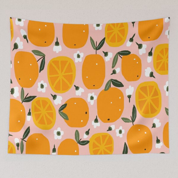 Item preview, Tropical Oranges Pattern, Oranges Floral Pattern in Orange and Pink designed and sold by Deutschic.