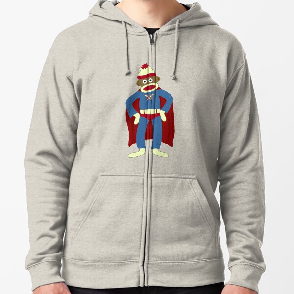Sock Monkey Superhero Zipped Hoodie
